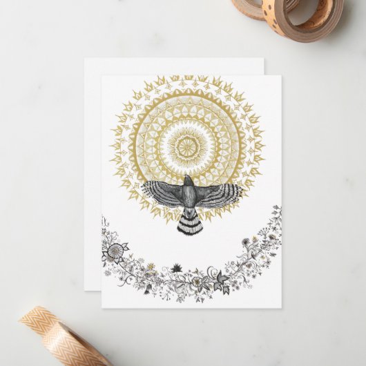 タカの夢 ノートカード (正面/裏面インサイチュ)