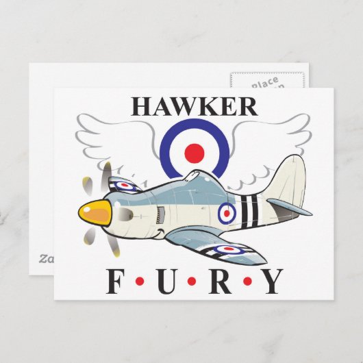 タカの怒った肉切り ポストカード (正面/裏面)