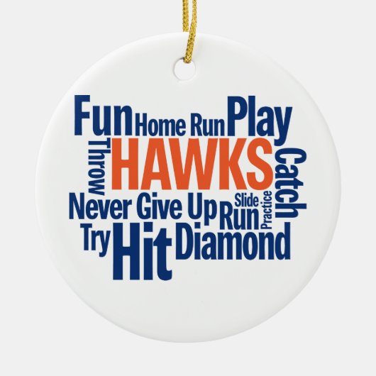 タカの野球 セラミックオーナメント (正面)