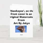 タカは挨拶状を注目します カード (裏面)