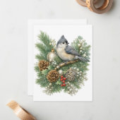 タカサゴシジュウカラ Winter Songbirds Collection ノートカード (正面/裏面インサイチュ)