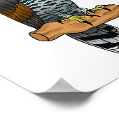 タカ華美イワシの鳥漫画イラストレーション ポスター (角)