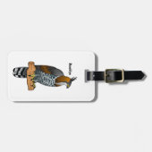 タカ華美イワシの鳥漫画イラストレーション ラゲッジタグ (正面横)