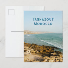 タガゾウト湾とサーファー、モロッコ旅行の写真 ポストカード
