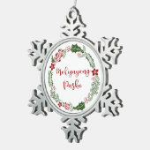 タガロメリークリスマスリースマリガヤンパスコ スノーフレークピューターオーナメント (右)