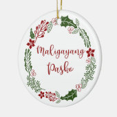 タガロメリークリスマスリースマリガヤンパスコ セラミックオーナメント (左)