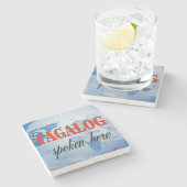 タガ話ログ語の地球 ストーンコースター (横)