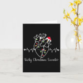 タキクリスマスセーター解剖学ハート心臓保育園 カード (黄色い花)