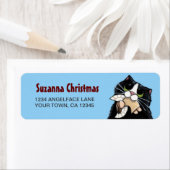 タキシドキャット&クリスマスエンジェル差出人住所ラベル ラベル (インサイチュ)