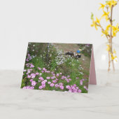 タキシドキャット&フラワーコテージガーデンサンキューカード カード (黄色い花)