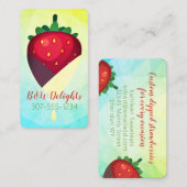 タキシドチョコレートでイチゴの実を覆った 名刺 (正面/裏面)