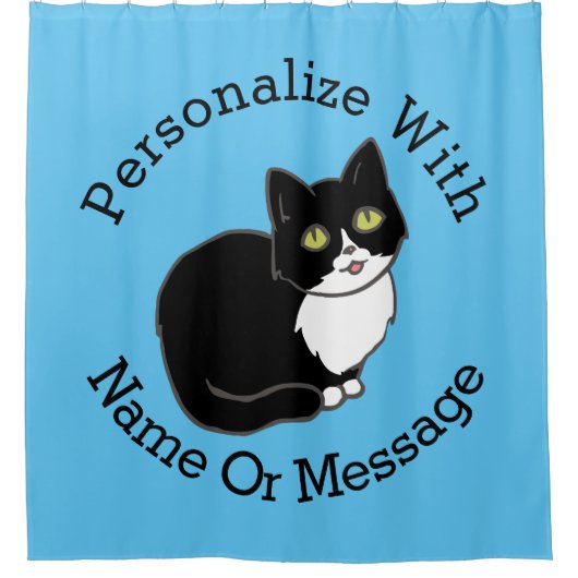 タキシータキシード猫 シャワーカーテン (正面)
