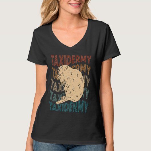 タキシーダーミー・アス 剥製 昔ながらのビーバー Tシャツ (正面)