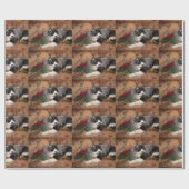 タキシードいけな子猫クリスマス ラッピングペーパー (フラット)