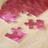 タキシードおもしろいキャットピンクパズルの桃 ジグソーパズル (側面)