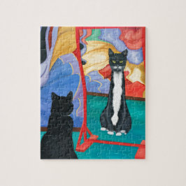 タキシードおもしろいハウスキャッツ ジグソーパズル