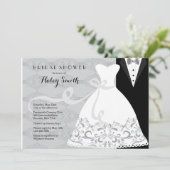 タキシードおよびガウンのブライダルシャワーの招待状 招待状 (スタンド正面)