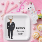 タキシードでバチュラーパーティ ペーパープレート (パーティー)