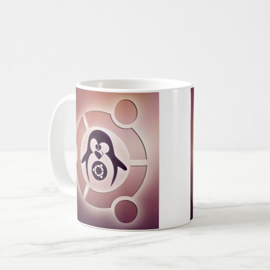 タキシードとの友人のロゴのUbuntuのLinuxの円 コーヒーマグカップ (正面左)