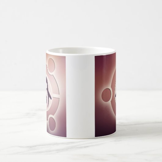 タキシードとの友人のロゴのUbuntuのLinuxの円 コーヒーマグカップ (中央)