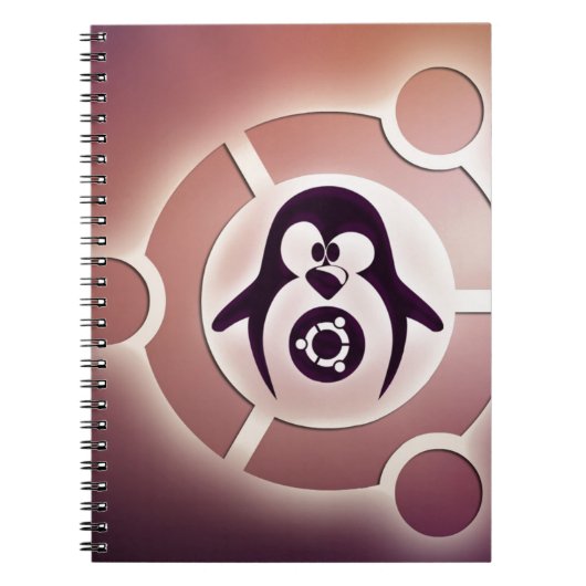 タキシードとの友人のロゴのUbuntuのLinuxの円 ノートブック (正面)