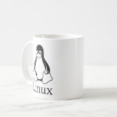 タキシードとのLinuxのロゴLinuxのペンギン コーヒーマグカップ (正面左)