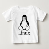 タキシードとのLinuxのロゴLinuxのペンギン ベビーTシャツ (正面)