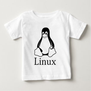 タキシードとのLinuxのロゴLinuxのペンギン ベビーTシャツ