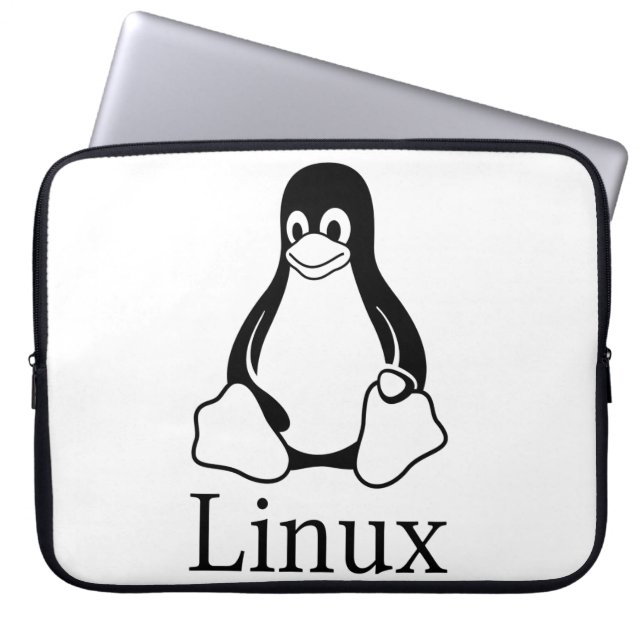タキシードとのLinuxのロゴLinuxのペンギン ラップトップスリーブ (正面)