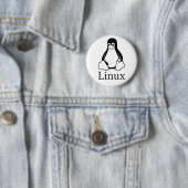 タキシードとのLinuxのロゴLinuxのペンギン 缶バッジ (インサイチュ)