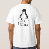 タキシードとのLinuxのロゴLinuxのペンギン Tシャツ (裏面)