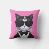 タキシードとボウタイキッズの黒猫と白猫 クッション (裏面)