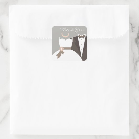 タキシードと結婚ガウン感謝していの君 スクエアシール (バッグ)