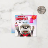タキシードのカワイイカワウソ | クラスルームバレンタインカード ノートカード (正面/裏面インサイチュ)