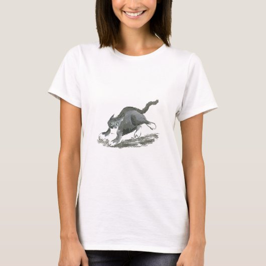 タキシードのカートの操業そう速く、Sumi-e Tシャツ (正面)