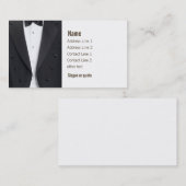 タキシードのジャケットおよびちょうネクタイ 名刺 (正面/裏面)