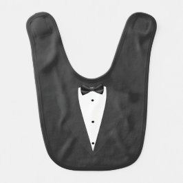 タキシードのスーツとボウタイ黒と白のTシャツバ ベビービブ