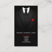 タキシードのスーツは衣服を清潔にモダン繕う 名刺 (裏面)