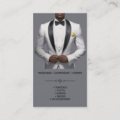 タキシードのスーツは衣服を清潔にモダン繕う 名刺 (裏面)