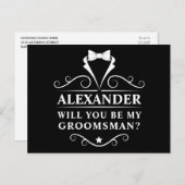 タキシードのネクタイは私のグロムスマンのブラック ポストカード (正面/裏面)