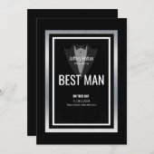 タキシードのベストマン 黒と白のタキシード 招待状 (正面/裏面)