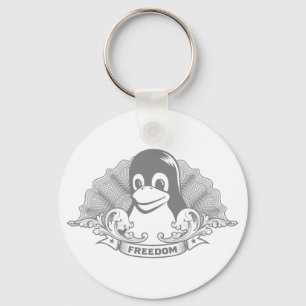 タキシードのペンギン- (Linux、開いた源、Copyleft、FSF) キーホルダー