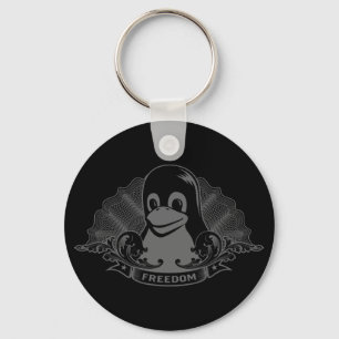タキシードのペンギン- (Linux、開いた源、Copyleft、FSF) キーホルダー
