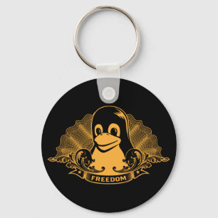 タキシードのペンギン- (Linux、開いた源、Copyleft、FSF) キーホルダー