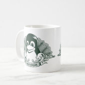 タキシードのペンギン- (Linux、開いた源、Copyleft、FSF) コーヒーマグカップ (正面左)