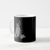 タキシードのペンギン- (Linux、開いた源、Copyleft、FSF) コーヒーマグカップ (正面左)
