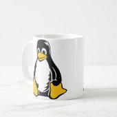 タキシードのペンギン- (Linux、開いた源、Copyleft、FSF) コーヒーマグカップ (正面左)