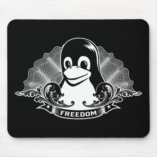 タキシードのペンギン- (Linux、開いた源、Copyleft、FSF) マウスパッド (正面)
