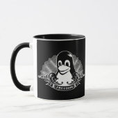 タキシードのペンギン- (Linux、開いた源、Copyleft、FSF) マグカップ (左)