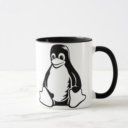 タキシードのペンギン- (Linux、開いた源、Copyleft、FSF) マグカップ (右)